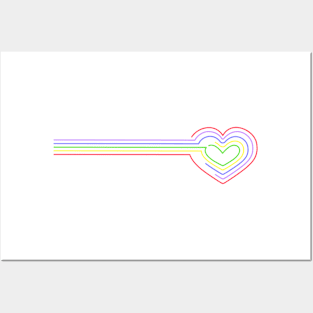 rainbow heart Posters and Art